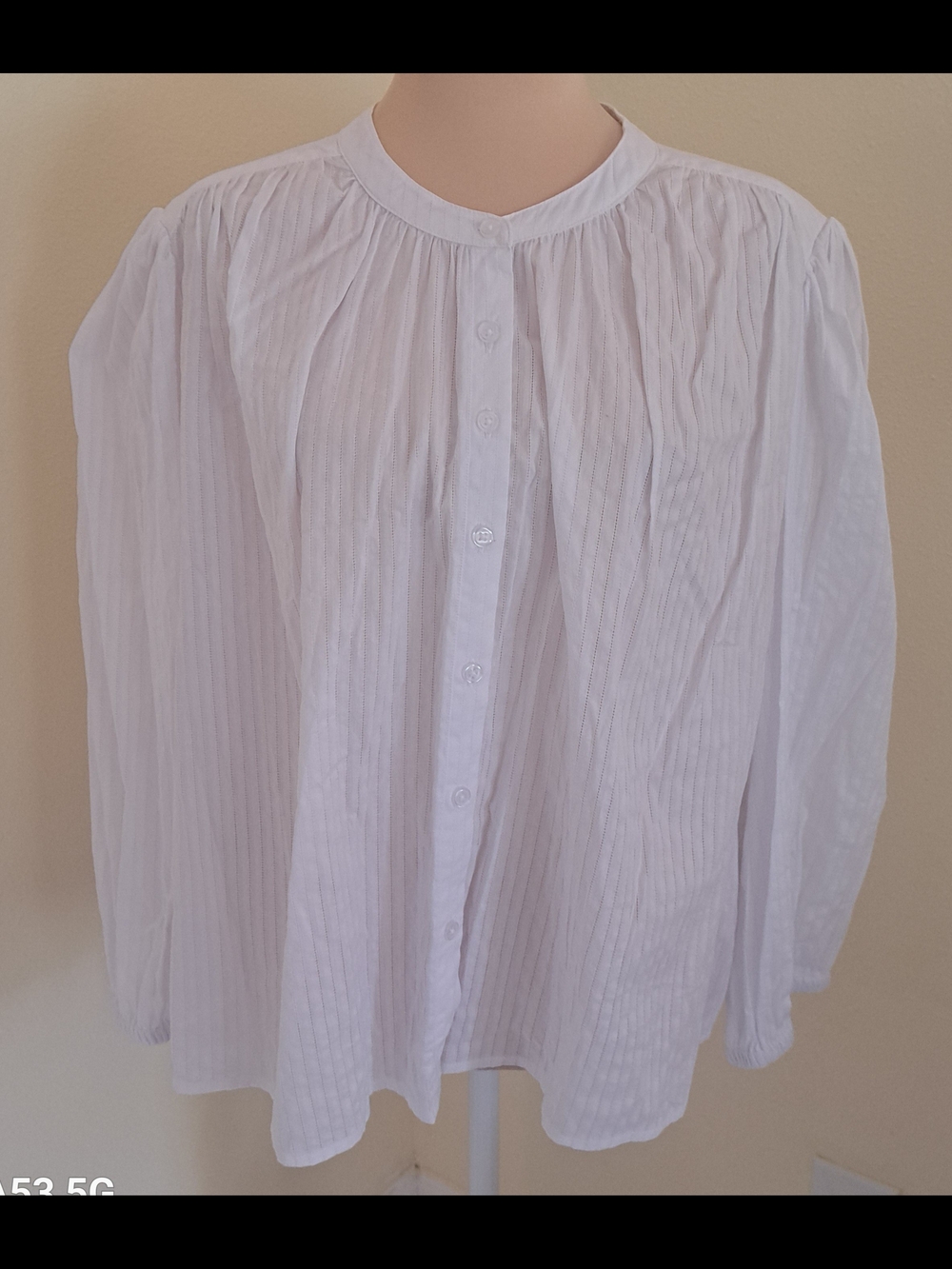 Women's White Button-Front Pintuck Blouse